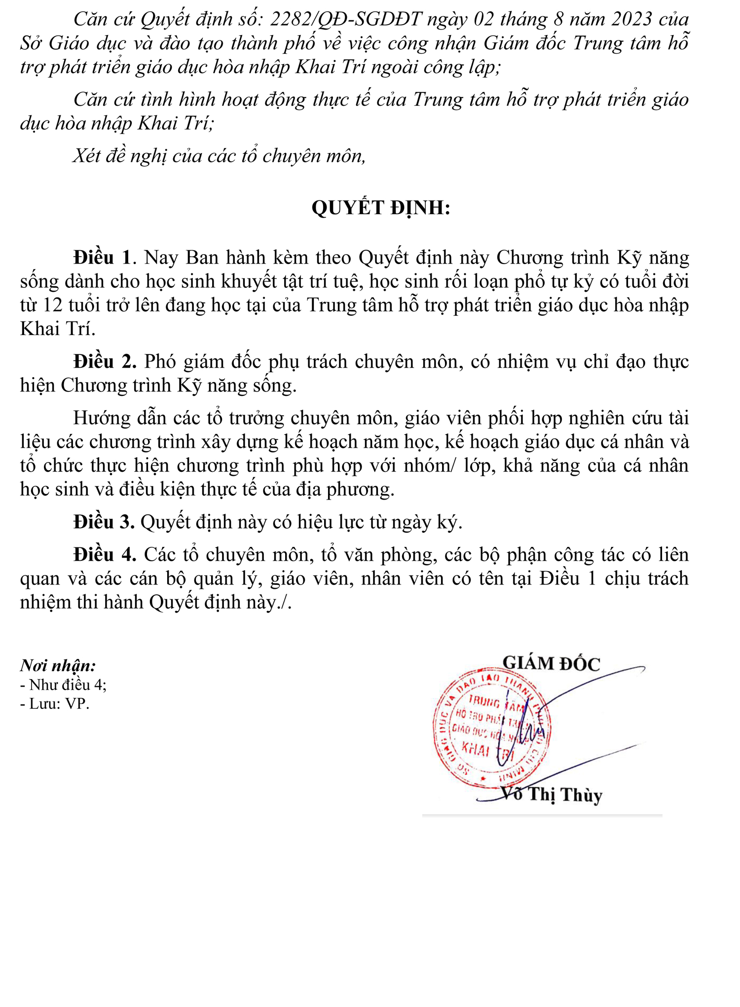 QD ban hanh thuc hien chuong trinh ky nang song1